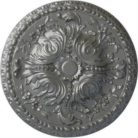 Ekena Millwork Amelia Ceiling Medallion (Fits Canopies up to 2 3/8"), Hand-Painted Silver, 19 5/8"OD x 3/4"P CM20AMSLS